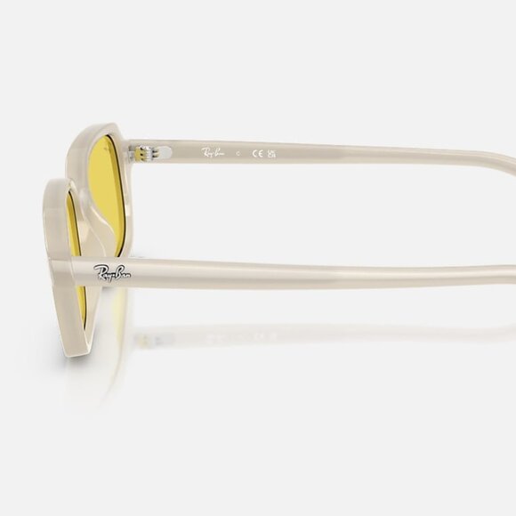 NEW Ray-Ban Zuri Bio-Based Sunglasses in Polished Cloudy Warm White/Yellow Lens main image 2
